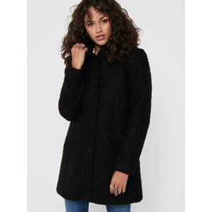 Černý zimní kabát s kapucí Jacqueline de Yong-Sonya