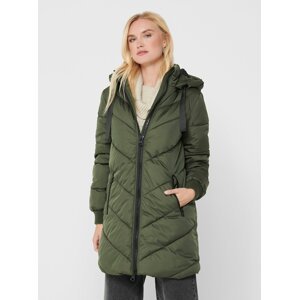 Zelený dámský zimní prošívaný kabát JDY
