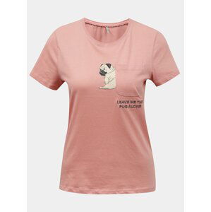 Růžové tričko s potiskem ONLY