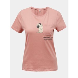 Růžové tričko s potiskem ONLY