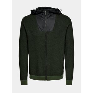 Zelený svetr na zip ONLY & SONS-Pabler