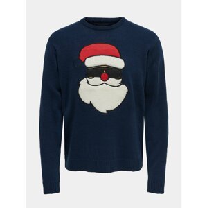 Modrý svetr s vánoční motivem ONLY & SONS Xmas
