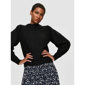 Černý svetr s příměsí vlny z alpaky Selected Femme