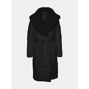 Černý zimní prošívaný kabát VERO MODA Cozy