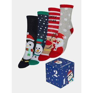 Sada čtyř párů ponožek s vánočním motivem VERO MODA