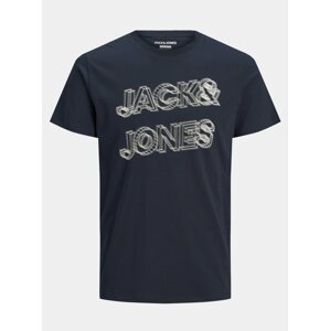 Modré tričko s potiskem Jack & Jones Boxer