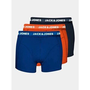 Sada tří boxerek v modré, oranžové a černé barvě Jack & Jones Ris