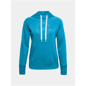 Mikina Under Armour Rival Fleece Metallic Hoodie - modrá