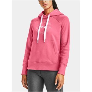 Mikina Under Armour Rival Fleece Metallic Hoodie - růžová