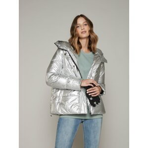Zimní prošívaná bunda ve stříbrné barvě Hailys