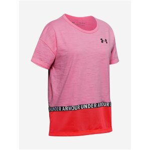 Tričko Under Armour Charged Cotton Taped SS T-Shirt - růžová