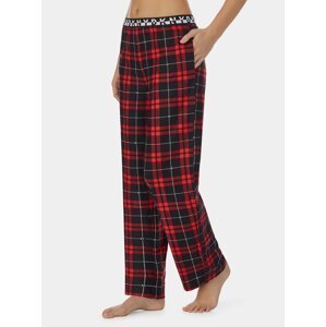 Červené kostkované pyžamové kalhoty DKNY