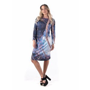 Modré šaty s abstraktním vzorem Culito from Spain Crepúsculo&Mar