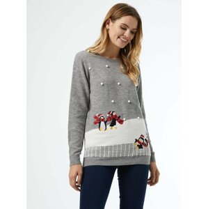 Šedý svetr s vánočním motivem Dorothy Perkins