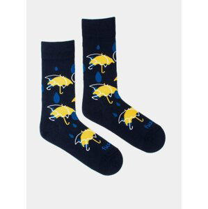 Tmavě modré vzorované ponožky Fusakle Podzimní den