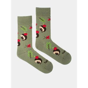 Zelené vzorované ponožky Fusakle Ježek