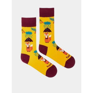 Žluté vzorované ponožky Fusakle Liška