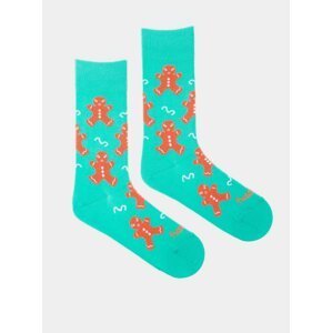 Tyrkysové vzorované ponožky Fusakle Trouba