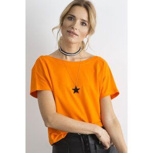 BASIC FEEL GOOD Bavlněné tričko Lucia pomerančové Velikost: XS