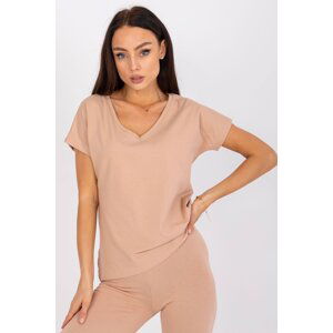 BASIC FEEL GOOD Tričko Regina camel Velikost: XL