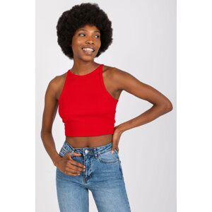 RUE PARIS Žebrovaný crop top Colette červený Velikost: M