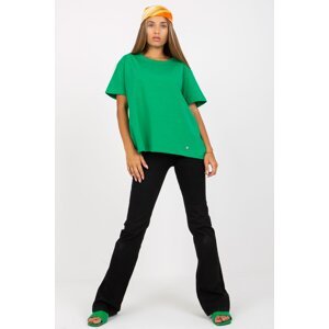 BASIC FEEL GOOD Asymetrické bavlněné triko zelené Velikost: L/XL