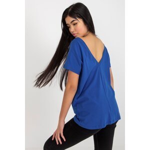 BASIC FEEL GOOD Bavlněné tričko Lucia kobaltově modré Velikost: M