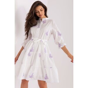 Lakerta Bavlněné šaty Jovita bílo-fialové Velikost: L/XL