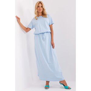 RELEVANCE Dlouhé bavlněné šaty Jasmine světle modré Velikost: UNI