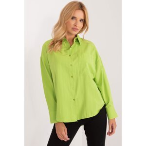 Factory Price Limetkově zelená košile oversize s knoflíky na zádech Velikost: UNI