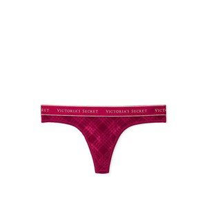 Tanga Victorias Secret Logo Velvet vínová Velikost: M