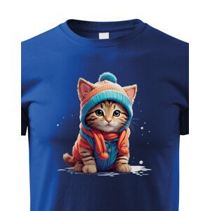 Dětské tričko s potiskem koťátka v oblečku - tričko pro milovníky koček
