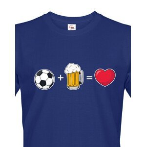 Pánské tričko s potiskem Fotbal, pivo, láska - ideální dárek pro pivaře