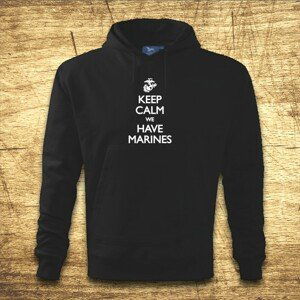 Mikina s kapucňou s motívom Keep calm , we have marines