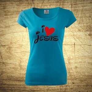 Dámske tričko s motívom I love Jesus