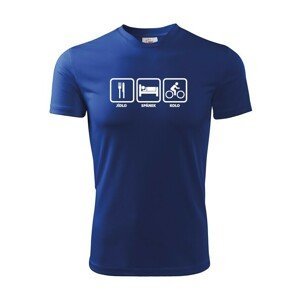 Pánské tričko Jídlo-spánek-kolo ukáže všem, kam vás vaše srdce táhne