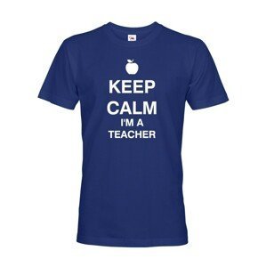 Pánské tričko pro učitele s motivem Keep calm I'm teacher
