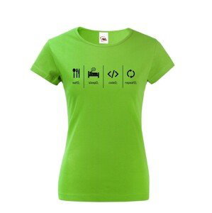 Dámské tričko IT Eat, sleep, code, repeat - pecka na triko přímo do tvého šatníku