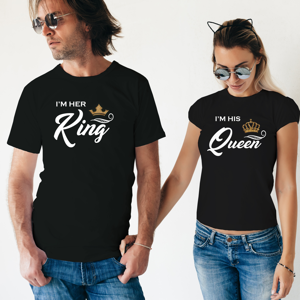Párová trika The King a His Queen -  skvělý dárek nejen k Valentýnu