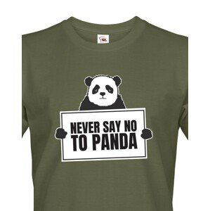 Pánské tričko s potiskem NEVER SAY NO TO PANDA - tričko pro správné geeky