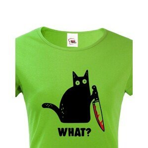 Dámské triko s kočkou What - ideální triko pro milovníky koček