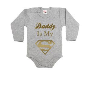 Dětské body s potiskem Daddy is my Superhero