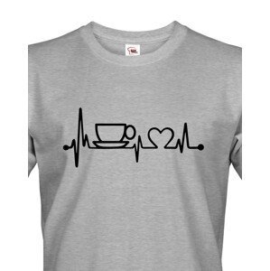 Pánské tričko Srdeční tep káva - triko pro milovníky kávy