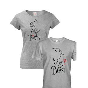 Párová trička pro zamilované Her Beast a His Beauty
