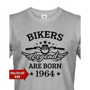 Pánské tričko pro motorkáře k narozeninám Bikers Legend Are Born