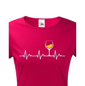Dámské tričko s vtipným motivem tep vína - Ekg víno