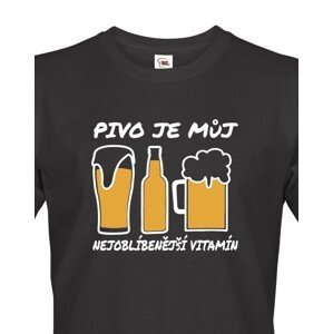 Pánské tričko s potiskem Pivo je vitamín - ideální dárek pro pivaře
