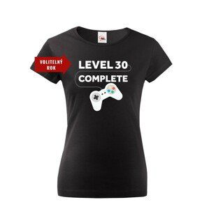 Dámské tričko k narozeninám - Level complete - s věkem na přání
