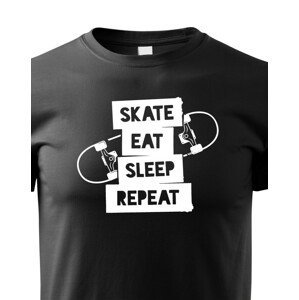 Dětské tričko Skate-eat-sleep-repeat - triko se skateboardem