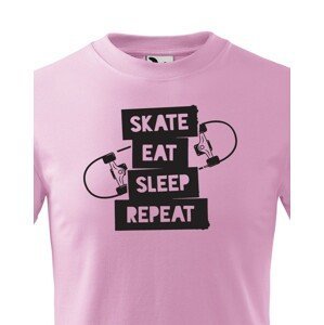 Dětské tričko Skate-eat-sleep-repeat - triko se skateboardem